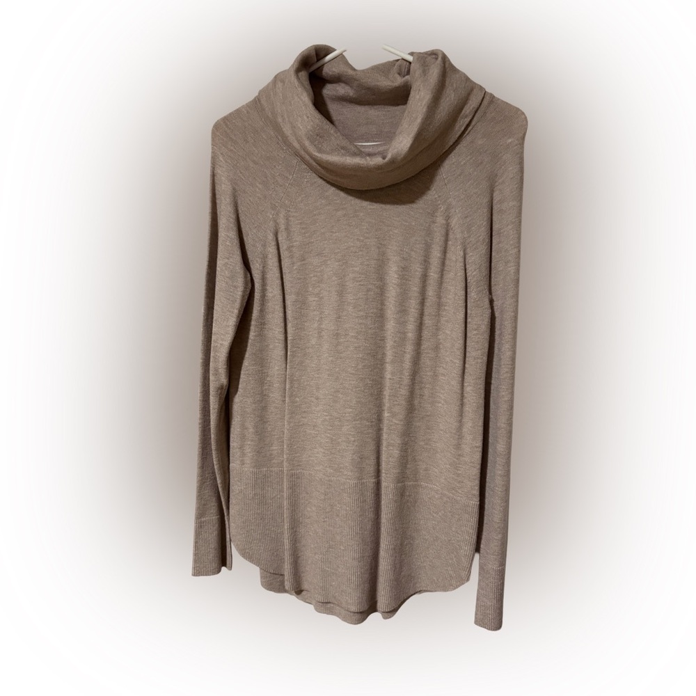Cozy Tan Cyrus Cowl Neck Sweater